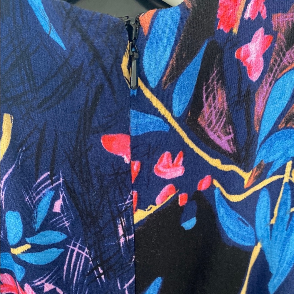 Anthropologie Maeve Floral Blue and Pink Dress size 14 - Picture 7 of 10